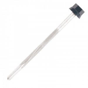 Image de Scell-it Vis bac acier sommet nervuré Support métal IPN - Ø6 x 200 mm - TH12 - Blanc RAL9010 - Sachet de 100 - ZTP-60200-9010