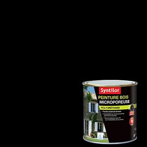 Syntilor Peinture bois microporeuse intérieur extérieur noir 0 5L