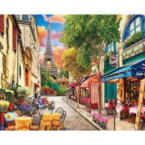 Figured'Art Peinture par Numéro Adulte Ruelle à paris - Activité Manuelle Kit de Loisir Créatif DIY Numéro d'Art Complet - 40x50cm sans châssis en bois