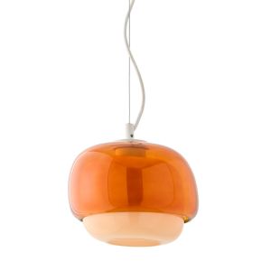 Image de Suspension en verre coloré Ø21,5 cm, Kinoko Orange Foncé Taille Taille Unique