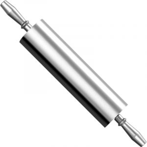 Hendi Rouleau à pâtisserie en aluminium, avec axe en métal et roulement à billes, poignées ergonomiques, roule extra souple, pour de grandes quantités de pâte, massif, ø90 x 545 mm, aluminium