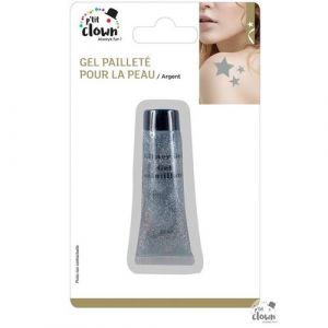 Ruedelafete Maquillage avec 1 tube de gel pailleté argent pour la peau 20 ml REF/77702 - marque Ptit Clown