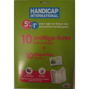 Handicap International Kit Plio : 10 protège-livres + 10 étiquettes