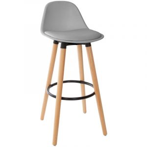 Atmosphera Tabouret de bar confortable gris maxon H 92 cm