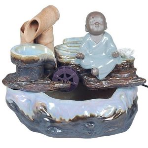 United Labels Mini-Fontaine d interieur moine bouddhiste 27 cm