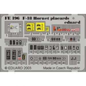 Eduard MAQUETTE F 18 HORNET PLACARDS 1/48 FE196