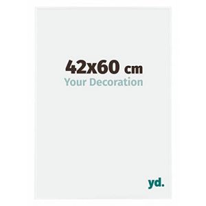 Yd. - Your Decoration - 42x60 cm - Cadre Photo en Plastique Avec Verre acrylique - Anti-Reflet - Excellente Qualit&eacute; - Blanc Brillant - Cadre