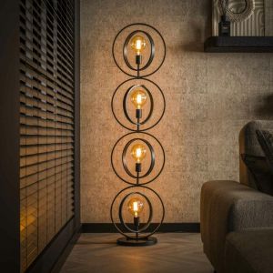 Pier Import - Lampadaire industriel anneaux doubles 4 lampes tribeca