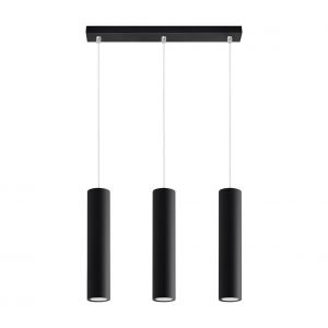 Image de L inaire Center Suspension LAGOS acier noir 3 ampoules