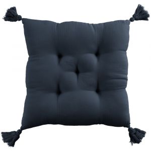 Coussin de chaise gaze de coton uni 40x40 cm