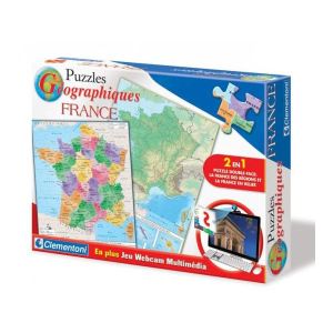 Clementoni Puzzle géographique 2 en 1: La France 104 pièces