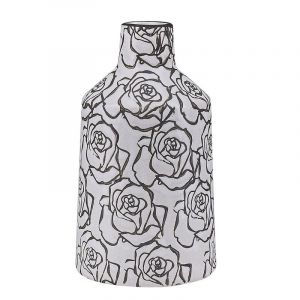 Beliani Vase à fleur blanc / noir 26 cm