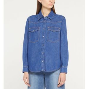 Galeries Lafayette Chemise Colorado droite denim bio stretch Bleu - Couleur Bleu - Taille M