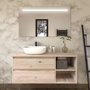 Cosyneo - Meuble de salle de bain OLYMPE et miroir Led STAM - 120cm