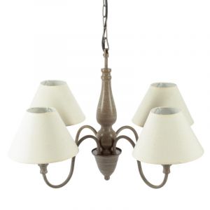 Image de Lampe Suspension Métal "Abat Jour" 67cm Ivoire Prix