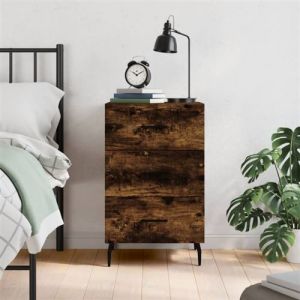 VidaXL Table de chevet chêne fumé 40x40x66 cm bois d'ingénierie