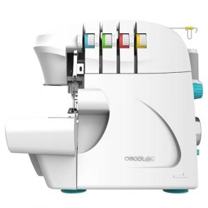 Cecotec Cecote Surjeteuse Avec Différentiel BelleCouture OverLock. 1100 tr/min, réglable, avance différentiel pour coutures parfaites. Enfilage facile, 4 fils, coupe nette, bras libre et kit d'accessoires