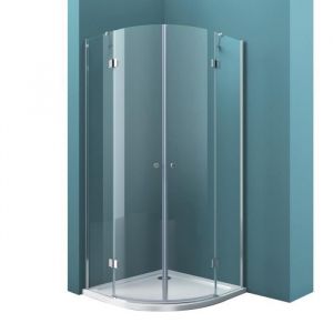 Cabine de Douche en Angle 90x90cm Montage Réversible Transparent avec Porte Pivotante Pare Douche en Quart de Cercle Rav02K - Mai&mai
