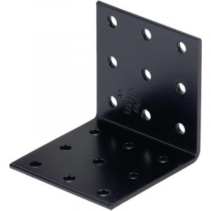 Alberts 337582 Équerre de Plaque perforée Galvanisé-Noir-Revêtement plastique-60 x 60 x 60 mm