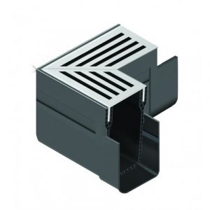 ACO Caniveau étroit 6 cm Grille aluminium - SLIMLINE - Élément d'angle