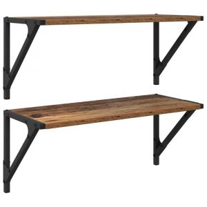 VidaXL &Eacute;tag&egrave;res Murales 2 pcs Bois Ancien 60 x 25 x 25,5 cm
