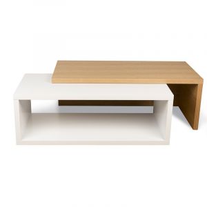 Image de TemaHome TABLE BASSE MODULABLE EN CHÊNE ET BLANCHE - JAZZ