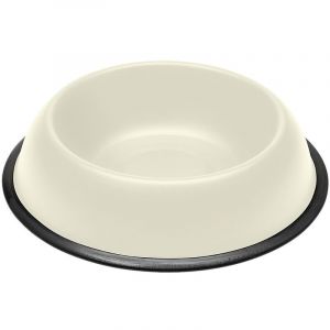 Ferplast MIRA Ecuelle en métal pour chats et chiens. Différentes couleurs et tailles.. Variante KC 76 - Mesures: Ø 25.5 x h 6.3 cm - 0.9 L - Blanc