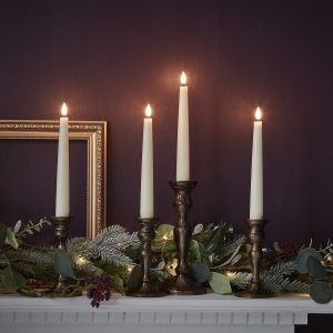 Lights4Fun 4 Petites Chandelles TruGlow &agrave; LED T&eacute;l&eacute;command&eacute;es