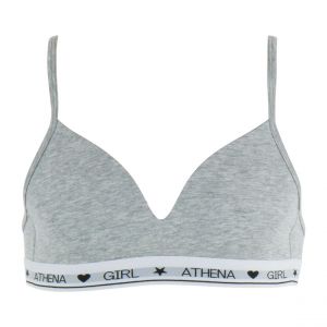 Athena Soutien-Gorge sans Armature Coques Fille Coton Ultra Doux Girl by - Taille : 75A - Couleur : Gris chiné