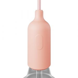 Creative cables - Kit Douille E27 en Silicone avec Interrupteur et Serre-câble dissimulés - Saumon