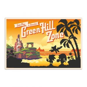 Erik Editores Poster Sonic The Hedgehog &ndash; Venez jouer dans la magnifique zone de Green Hill