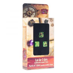 Trade Invaders Epic Forge Lot de 3 dés modificateur negatif- 16mm- Vert et Noir