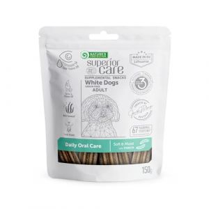 Nature's Protection Superior Care White Dogs Friandise Dentaire sans c&eacute;r&eacute;ales avec Insectes pour Adultes Chiens de Toutes Races 150 g