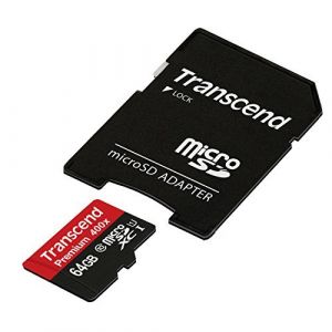 Transcend Carte Mémoire microSDXC 64 Go Classe 10 UHS-I 400x (Premium) TS64GUSDU1