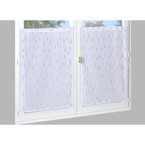 Paire de vitrage étamine largeur 60cmxhauteur 90cm blanc