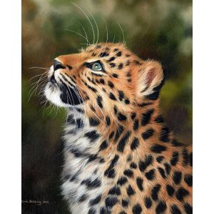 Figured'Art Peinture par Num&eacute;ro Adulte Leopard curieux - Kit de Loisir Cr&eacute;atif DIY Num&eacute;ro d'Art - 40x50cm sans ch&acirc;ssis
