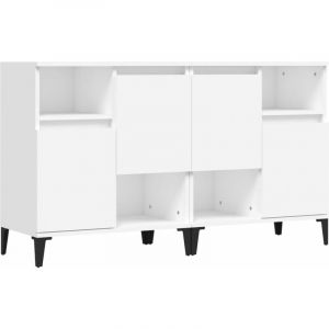 VidaXL Buffets 2 pcs blanc 60x35x70 cm bois d'ing&eacute;nierie White