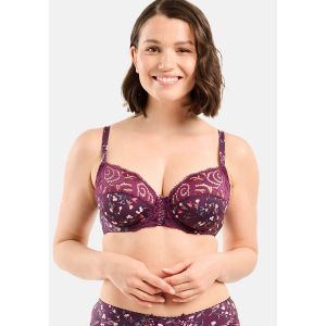 Sans Complexe Soutien-gorge emboîtant Amélie Print Imprimé Floral Violet - Taille 100 C;100 D;100 E;100 F;105 C;105 D;105 E;105 F;110 C;110 D;110 E;90 C;90 D;90 E;95 C;95 D;95 E;95 F
