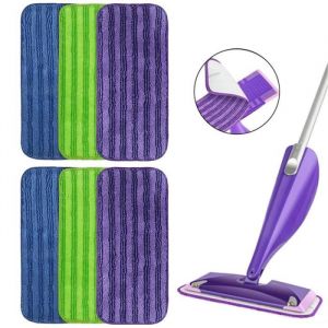 Lot de 6 serpill&egrave;res en Microfibre r&eacute;utilisables pour Swiffer WetJet Mop - AQSACOKIYA - Recharge Lavable en Machine jusqu'&agrave; 100 Fois