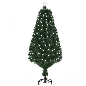 Homcom Sapin de Noël artificiel fibre optique LED 170 ampoules étoile H1,5 m
