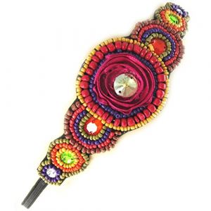 Les Trésors de Lily [L5810] - Serre-tête souple 'Altaï' rose orange