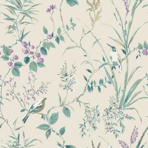 Crown Mariko Oiseau Floral Papier Peint Naturel M1554