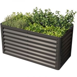 PRIMEYARD Carré potager surélevé LUCA, acier, anthracite 120x60x60 cm