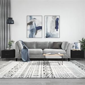 VidaXL Tables Basses 2 pcs, Tables d'Appoint avec Tiroir, Bouts de Canapé avec Pieds, Meubles de Rangement Salle de Séjour, Moderne, Noir Bois d'Ingénierie