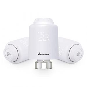 Salcar Pack de 3 T&ecirc;tes Thermostatiques Connect&eacute;es WiFi Thermostat Compatible avec Amazon Alexa & Google Assistant Tuya Programmable Thermostat Aucune Passerelle Requise