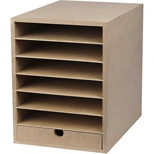 Creotime Etagère de rangement pour papier A4 à décorer - 21 x 32 x 29,7 cm - 1 pce