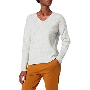 Only Pull En Tricot à Col En V Camilla XL Light Grey Melange
