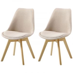 Lot de Deux chaises scandinaves BIMS TAUPE - Taupe