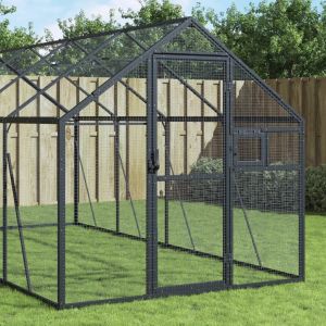 VidaXL Volière anthracite 1,79x10x1,85 m aluminium
