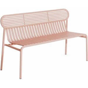 Image de Petite friture Banc avec dossier Week-End / Aluminium - L 121 cm rose blush en métal